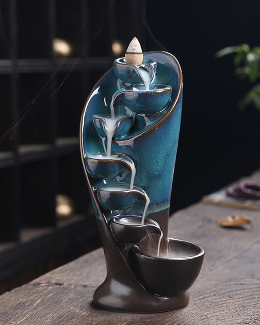 美學創意香薰爐陶瓷香薰瀑布香薰爐東方美學創意香薰爐天然香料家居裝飾房間裝飾