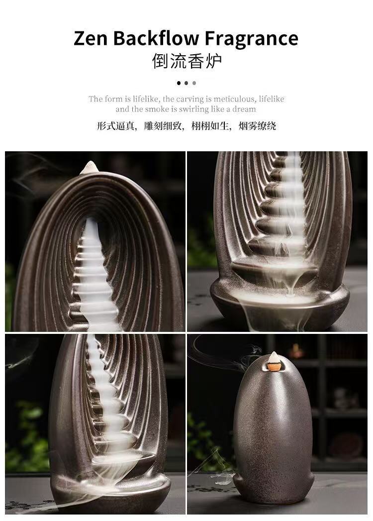Zen Natural Backflow Aromatherapy Stove - Home Decoration Ethereal Natural Aromatherapy Creates a Comfortable Home Atmosphere Enhances Home Aesthetics Taoist Theme