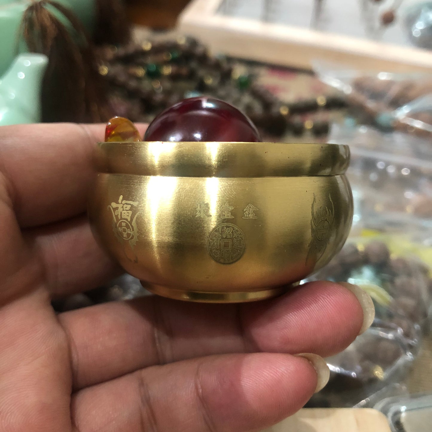 Pure copper incense burner for attracting wealth and fortune, home decoration, living room Feng Shui decoration, Chinese style brass cornucopia, incense burner, hand-held ornament