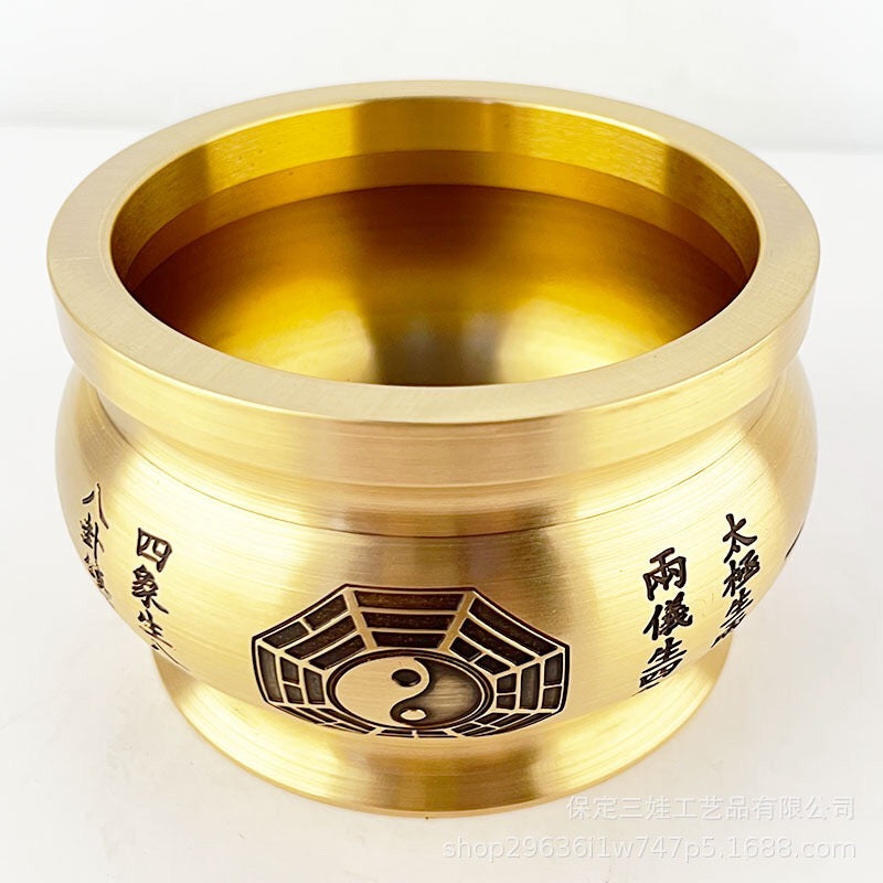 Taoist culture brass Tai Chi Bagua incense burner home indoor Zen aromatherapy burner Feng Shui ornaments