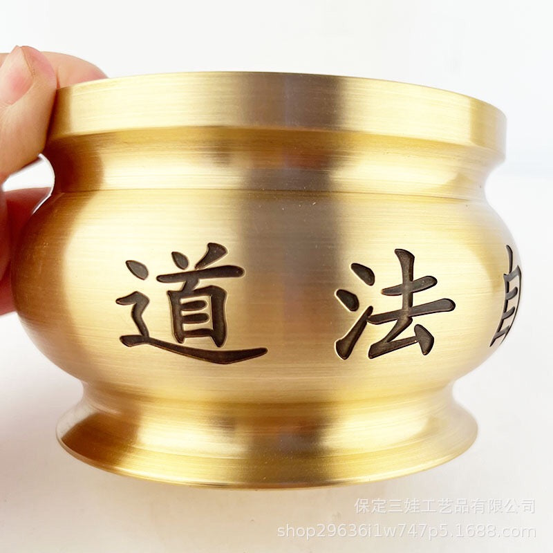 Taoist culture brass Tai Chi Bagua incense burner home indoor Zen aromatherapy burner Feng Shui ornaments