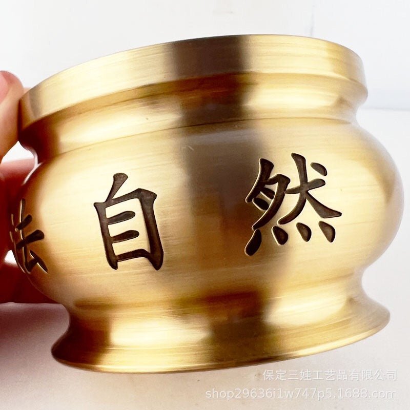 Taoist culture brass Tai Chi Bagua incense burner home indoor Zen aromatherapy burner Feng Shui ornaments