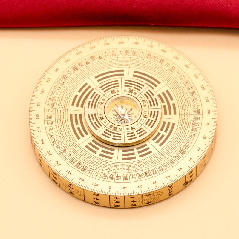 A high-precision multi-layer brass compass, a treasure of ancient culture, is a stress-relieving tool